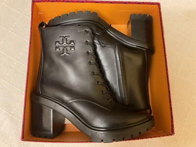 Tory Burch Double T Lug Ankle Heeled Boots Sz 9.5 $ 458 | eBay