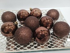 Thanksgiving Fall Christmas Harvest Brown Plastic Ornaments Tree Decor 2.5" S/10