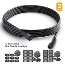 MICTUNING 2x 10ft 5 PIN Extension Wire Cable for C1 & C2 & Q1 RGBW Rock Lights