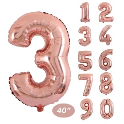 40 Zoll großer Folien Zahlenballon Rosegold Geburtstage, Partys