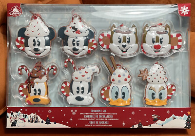 Disney Parks Christmas 2021 Walts Ski Lodge Set 8 Boxed Ornaments New