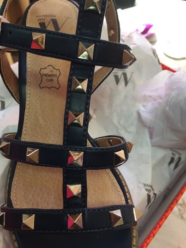 VANESSA WU été 2017 : sandales cloutées à talon, étiquetées valeur 57€ (-30%) - Picture 10 of 30
