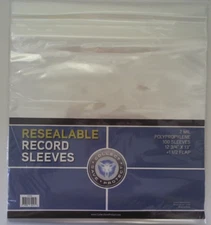 (100) CSP Record Sleeves Resealable Album Protector NIP 12 3/4"x13" 2 mil 33 rpm