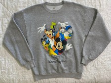 Disneyland Resort Youth Sweatshirt XL Mickey Donald Pluto Goofy Front  Back Hit