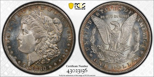 1880 S Morgan Silver Dollar $1 PCGS MS 65 CAC - Picture 5 of 6