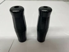 Kawasaki Vintage style black Metal flake coke bottle street Grips 1" 130MM