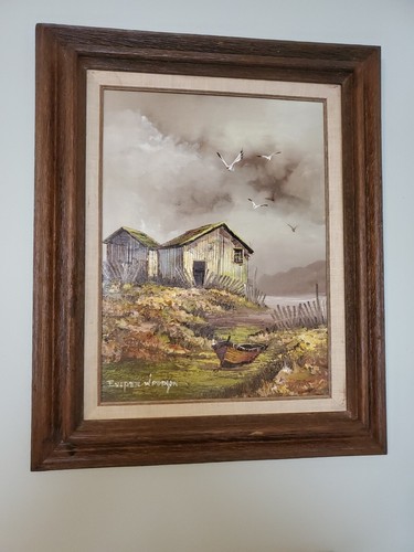 Everett Woodson Signed Original Canvas Barn Oil Painting - 第 1/11 張圖片