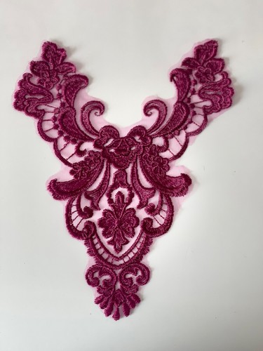 Gorgeous Lace Embroidery Applique Wedding Motif Sew On Dance Costume - Picture 25 of 33
