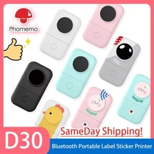 Phomemo D30 Thermal Label Maker Inkless Machine Mini Portable Bluetooth Printer