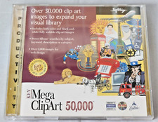Key Mega ClipArt 50,000 PC CD, 1997 Microsoft Windows 95 3.1 READ