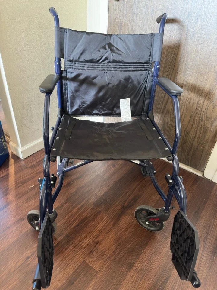 Carex Transport Wheel Chair with foot rests-Used-supports upto 300 lbs   - Image 2 of 3