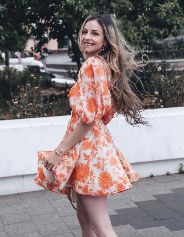 zimmermann orange floral dress Rent Zimmermann Orange Dress UK 10
