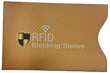 5 X RFID Blocking Sleeve NFC Anti Scan ID Credit Card Holder Case, Yellow Secure