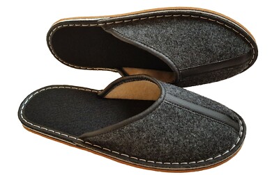 Pantoffeln Hausschuhe Filz Filzpantoffeln Gummi Sohlen Herren Gr. 40-50 Latschen