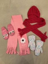 Little Girls winter accessory lot Life is Good scarf Hanna Andersson mittens