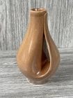 Red Wing Pretty Shaped Handled Pitcher M-1601 Pale Brown 8 1/2" tall Vintage MCM