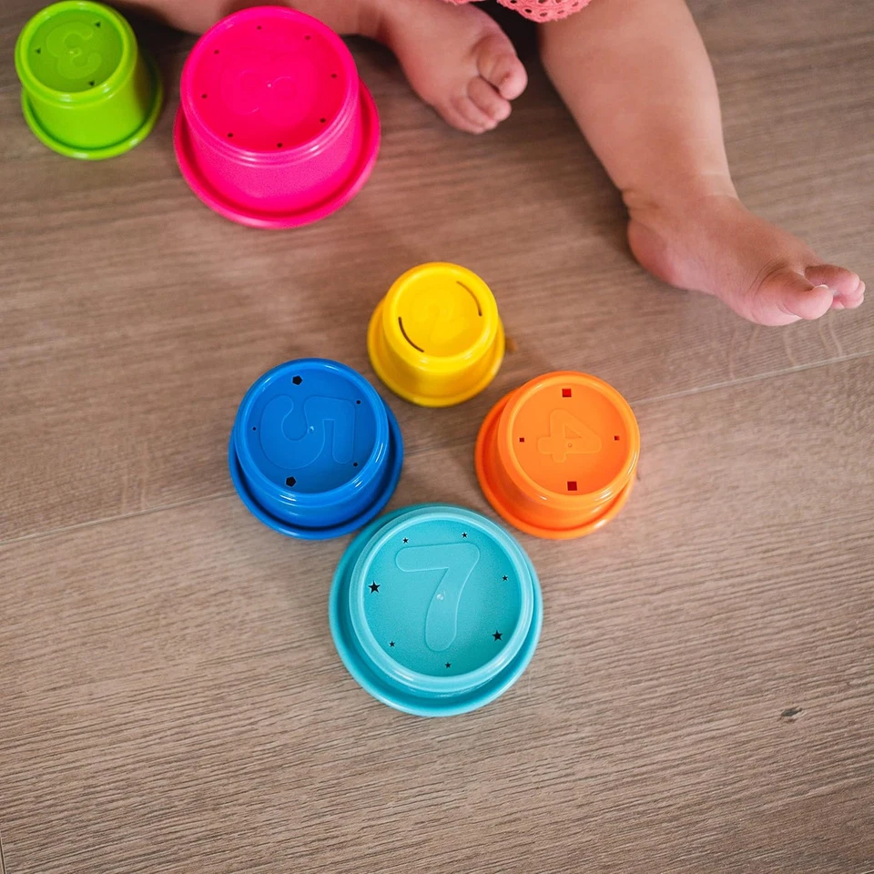 Stack & Count Stacking Cups - Colorful Baby Stacking Water Toys Set - Stackable - Image 2 of 4