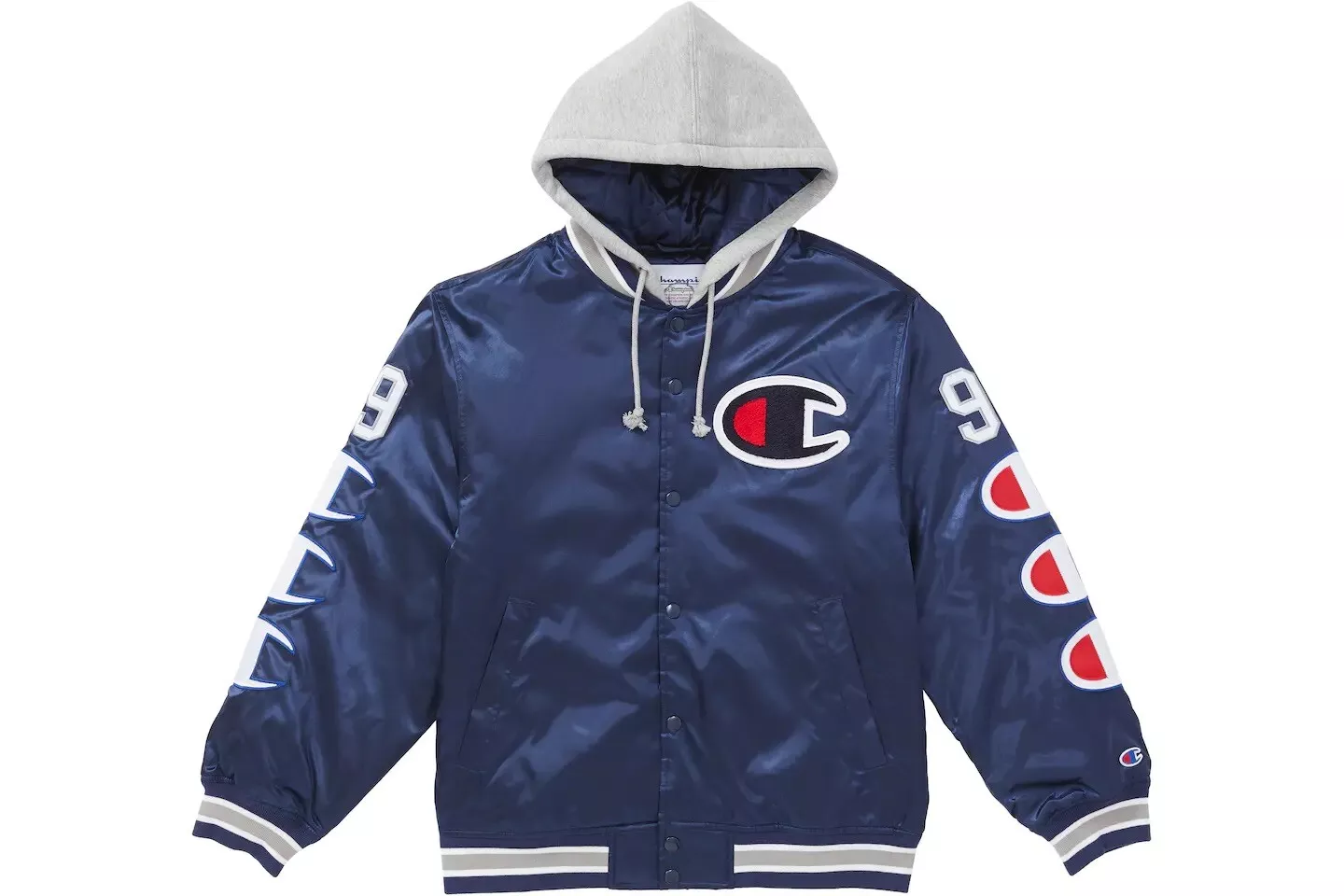 Veste universitaire satinée Supreme X Champion   FW18