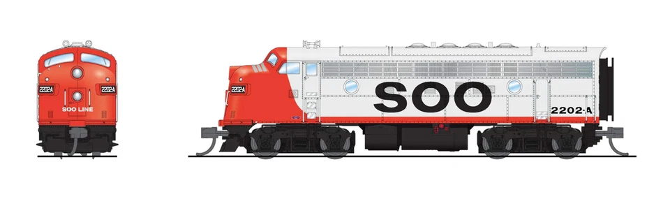 BLI 9267 N Scale EMD Diesel F7A SOO Line 2202A Paragon4 (Sound/DC/DCC) - Image 2 of 2