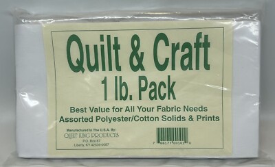 Quilt King Products Pre Cut Quilt Squares White Cotton Poly 5.5'' x 10'' 1 Lb Pack