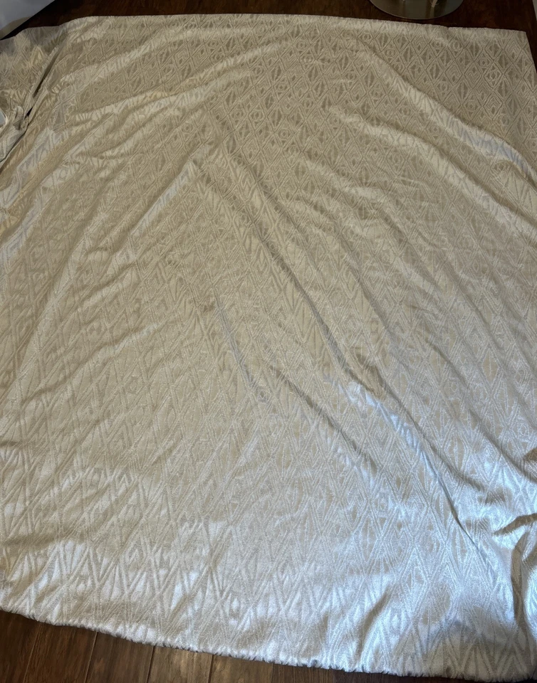 Queen Duvet Cover Metallic Abstract Modern Zip Beige Gold Shiny 86”x87” - Image 3 of 4