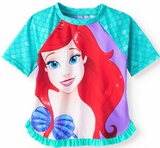 LITTLE MERMAID ARIEL UPF-50 Rash Guard Swim Top Shirt Toddler's 2T or 3T  24