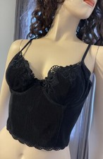 Vintage New Donne Di Piera Corset Top Black New 36 C Size L Italia