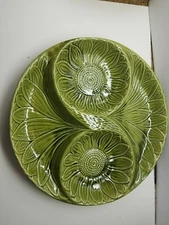 Mid Century Modern California USA Pottery, Green #R130 Platter
