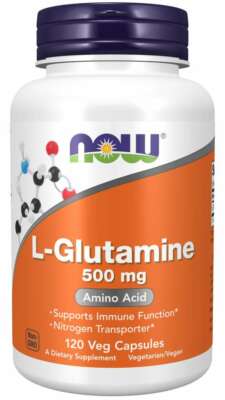 NOW Foods L-Glutamine 500 mg  Amino Acid 120 Veg Caps EXP 07/26