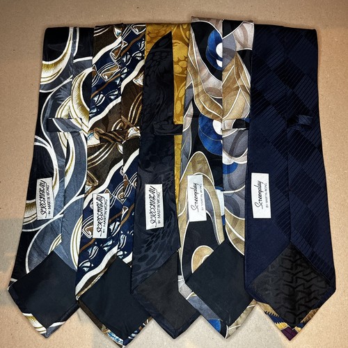 33x MARTIN WONG RARE MENS Y2K ABSTRACT BUNDLE OF SILK USA HAND MADE TIES BOX - Picture 2 of 15