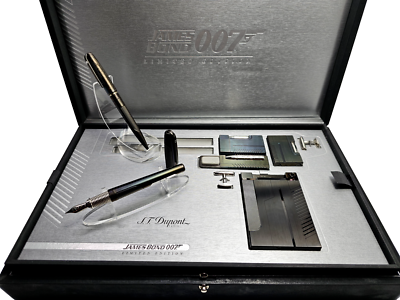 S.T. DUPONT JAMES BOND 007 7 PIECE COLLECTOR PEN & LIGHTER SET NEW