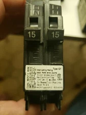Siemens circuitBreaker Q1515NC  Two single Pole Tandem Twin 15 amp no restrictor