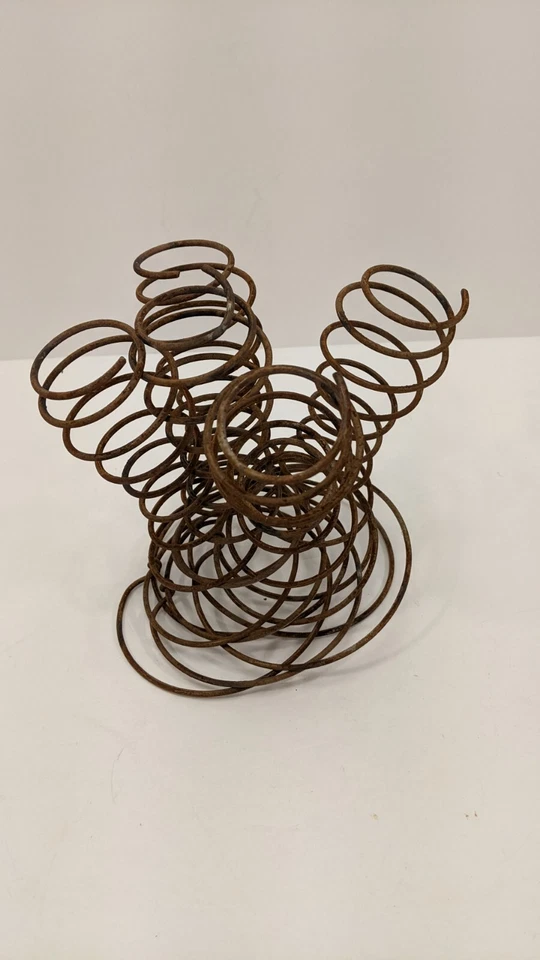 Vintage Rustic Tornado Steel Bed Box Spring Coil Set 6 Springs Coils Crafting - Image 3 of 4