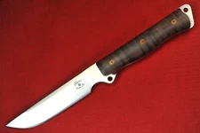 2012 Busse Custom Pork Shank .15" Saber Ground Satin Blade, Stripe Maple Wood 