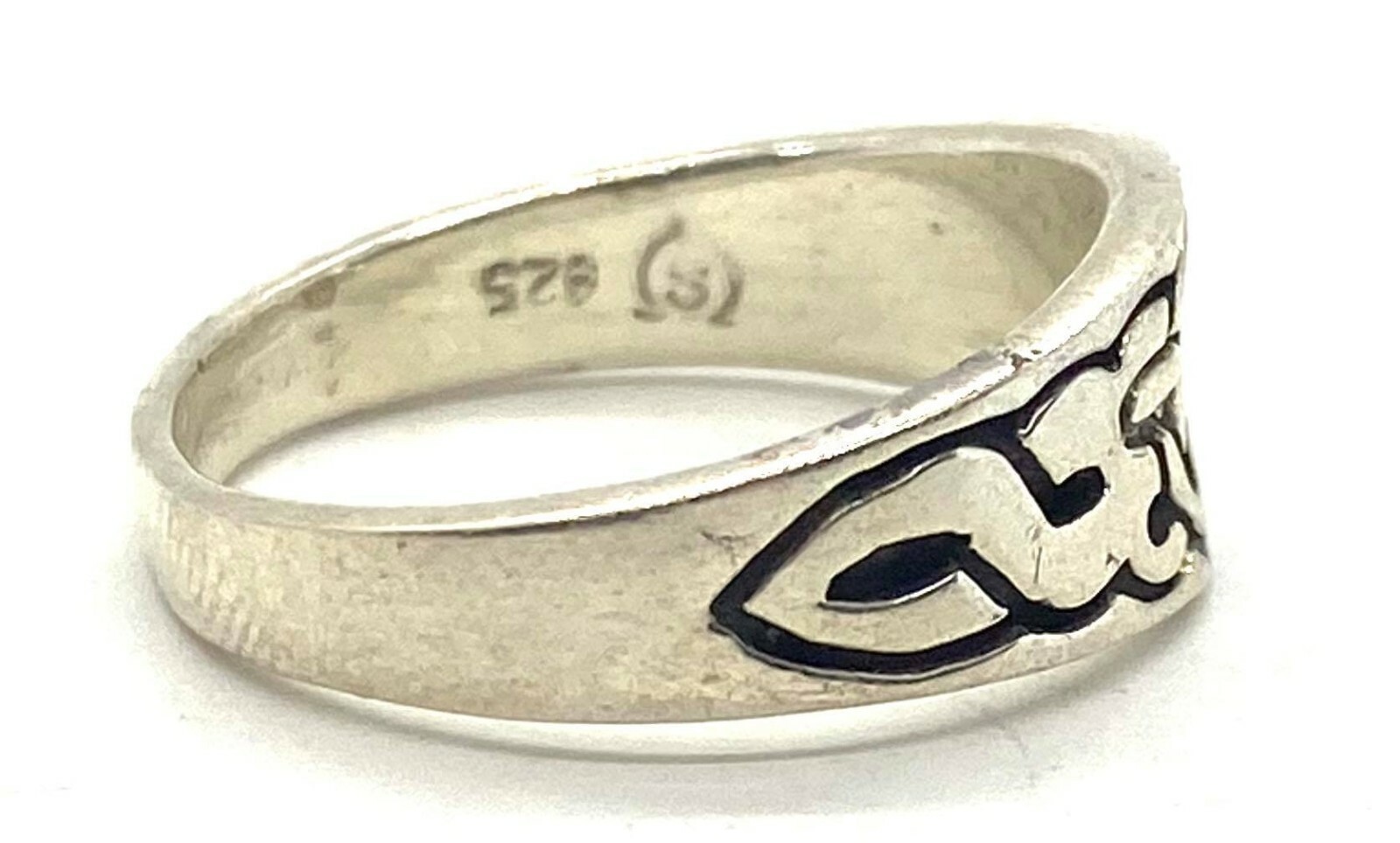 Mens Patterned Sterling Silver 925 Statement Ring… - image 9