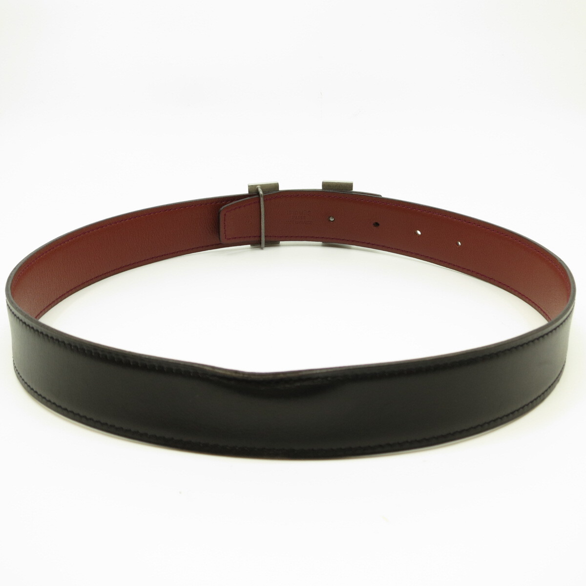 HERMES ストラップ レザーベルト Hermes Reversible Leather Strap Unisex 32 mm blue indigo