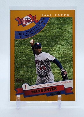 2002 Topps Baseball Gold Glove Award Winner TORII HUNTER TWINS