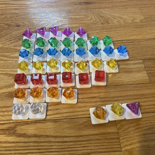 BEJEWELED Board Game Jewels Gems 42 Various Pieces Game Parts Colors Special Lot