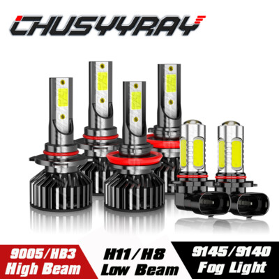 For Ford F150 2015 2016 2017-2020 6000K LED Front Headlight & Fog Lights Bulbs