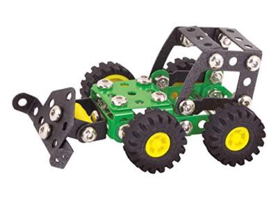 ALEXANDER 1604 Constructor John Traktor mit Pflug Metall Bausatz, 112 Teile Meta