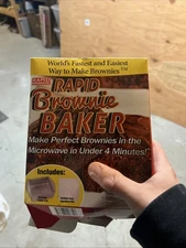 Microwave Brownie Baker Dessert Maker Box & Pan Kitchen Cook Rapid Brands