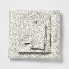 Queen Printed Performance 400 Thread Count Sheet Set Green Vine - Threshold: