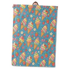 Ice Cream Cone Blanket Gifts for Women Girls Kids, Soft Warm Lightweight
