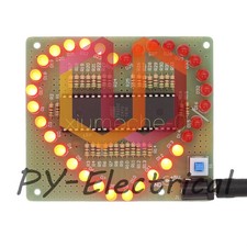 DIY Kits Love Heart shaped LED Red Light Water Electronic Flashing Suite Gift M