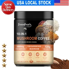 10 in 1 Mushroom Coffee Organic Coffee 40 Servings- Boost Energy Supplement