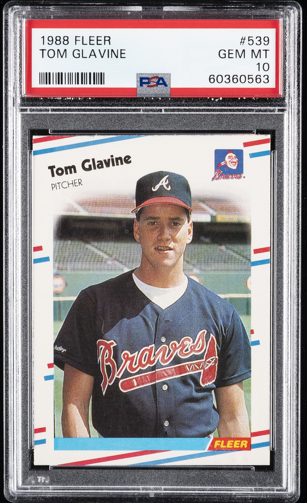1988 FLEER #539 TOM GLAVINE ROOKIE RC PSA 10