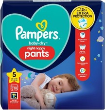 Pampers Baby-Dry Night Nappy Pants Size 5, 28 Night Nappies, 12kg-17kg