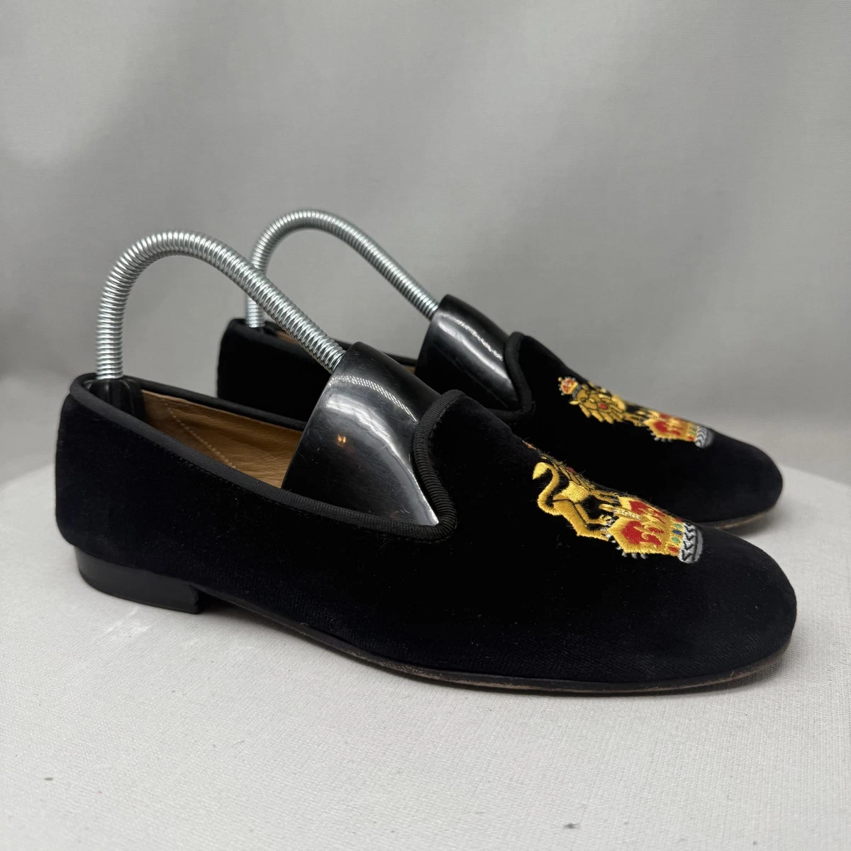 Mocassins (loafers) Stubbs & Wootton Pour Homme Taille US 10.5 - Motif Floral Noir - Neuf Sans Boîte