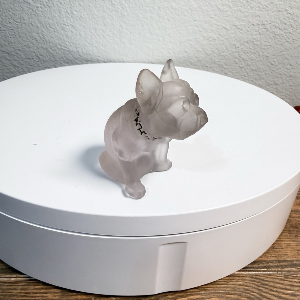 Vintage Westmoreland Frosted Glass French Bulldog Figurine 2.5