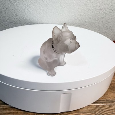 Vintage Westmoreland Frosted Glass French Bulldog Figurine 2.5